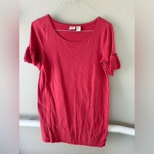 C & C California Medium coral short sleeve cotton dress